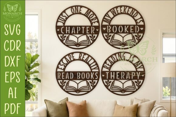 Download Book Lover Wall Sign Bundle SVG X 4 - Love Collection