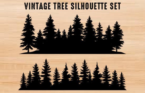 Download Vintage Forest Trees Vector Silhouette - Trees Collection