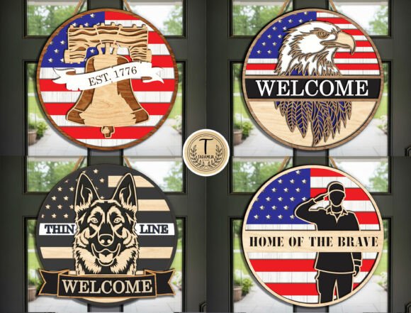Download Patriotic Welcome Sign SVG Bundle - Welcome sign Collection