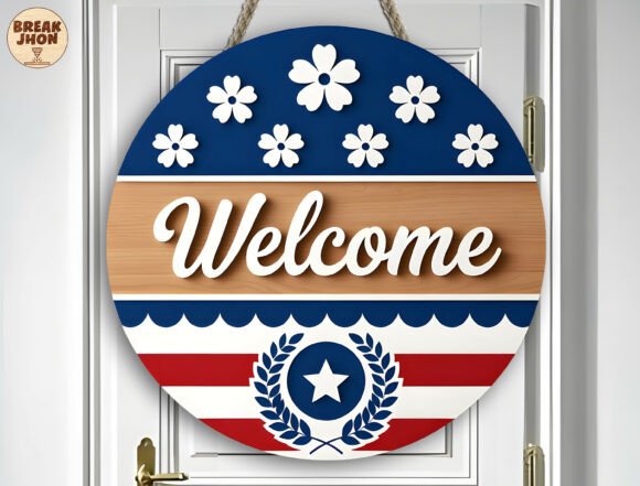 Download Patriotic Welcome Sign Laser Cut SVG - Welcome sign Collection