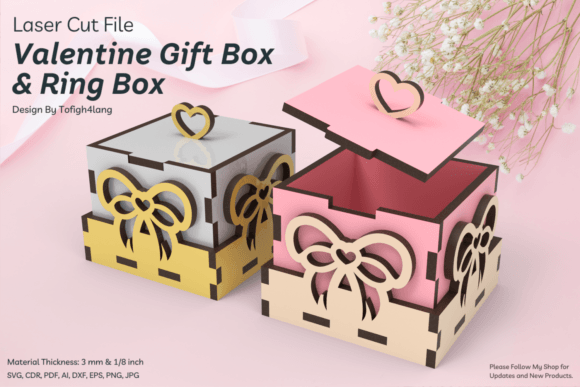Download Ring Box | Laser Cut File | Heart | Love - Love Collection