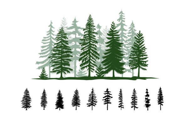 Download Pine Trees Silhouette - Trees Collection