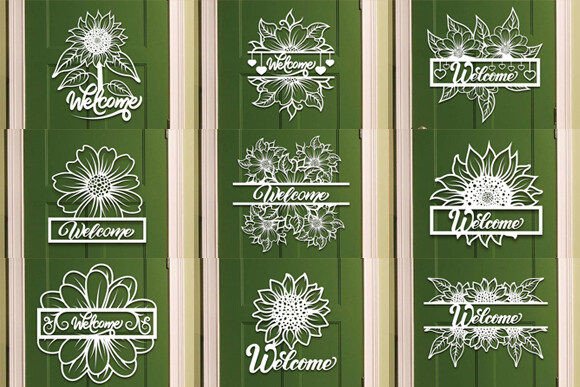 Download Sunflower Welcome Sign Laser Cut Bundle - Welcome sign Collection
