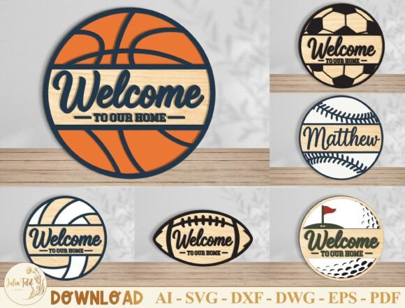 Download Sports Welcome Sign SVG Bundle - Welcome sign Collection