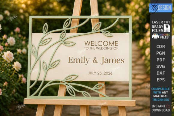 Download Wedding Welcome Sign Laser Cut | Floral - Welcome sign Collection