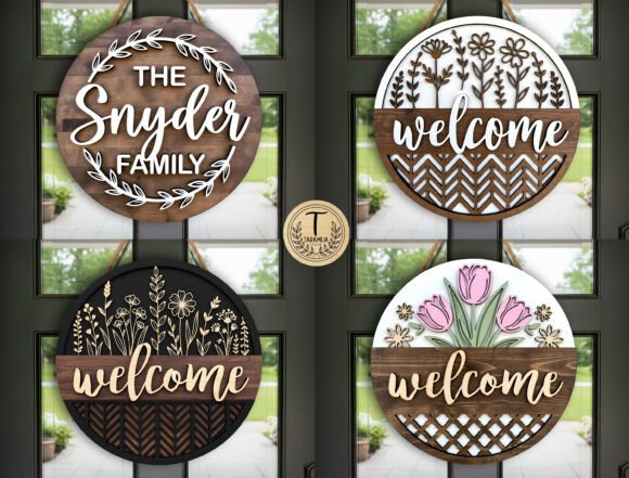 Download Welcome Sign Laser Cut File SVG Bundle - Welcome sign Collection