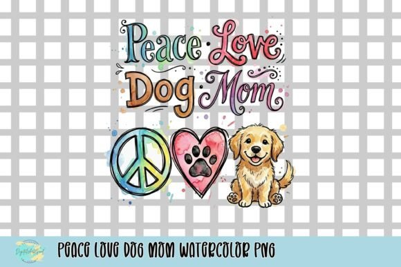 Download Peace Love Dog Mom Watercolor PNG - Love Collection